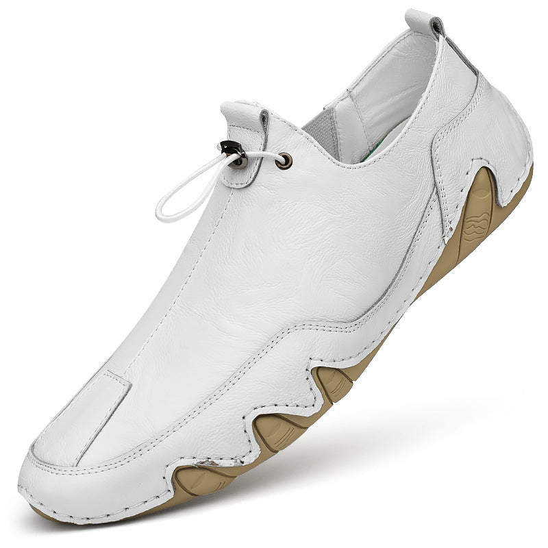 Men's Orthopedic Leather Low-Cut Lace-Up Casual Shoes