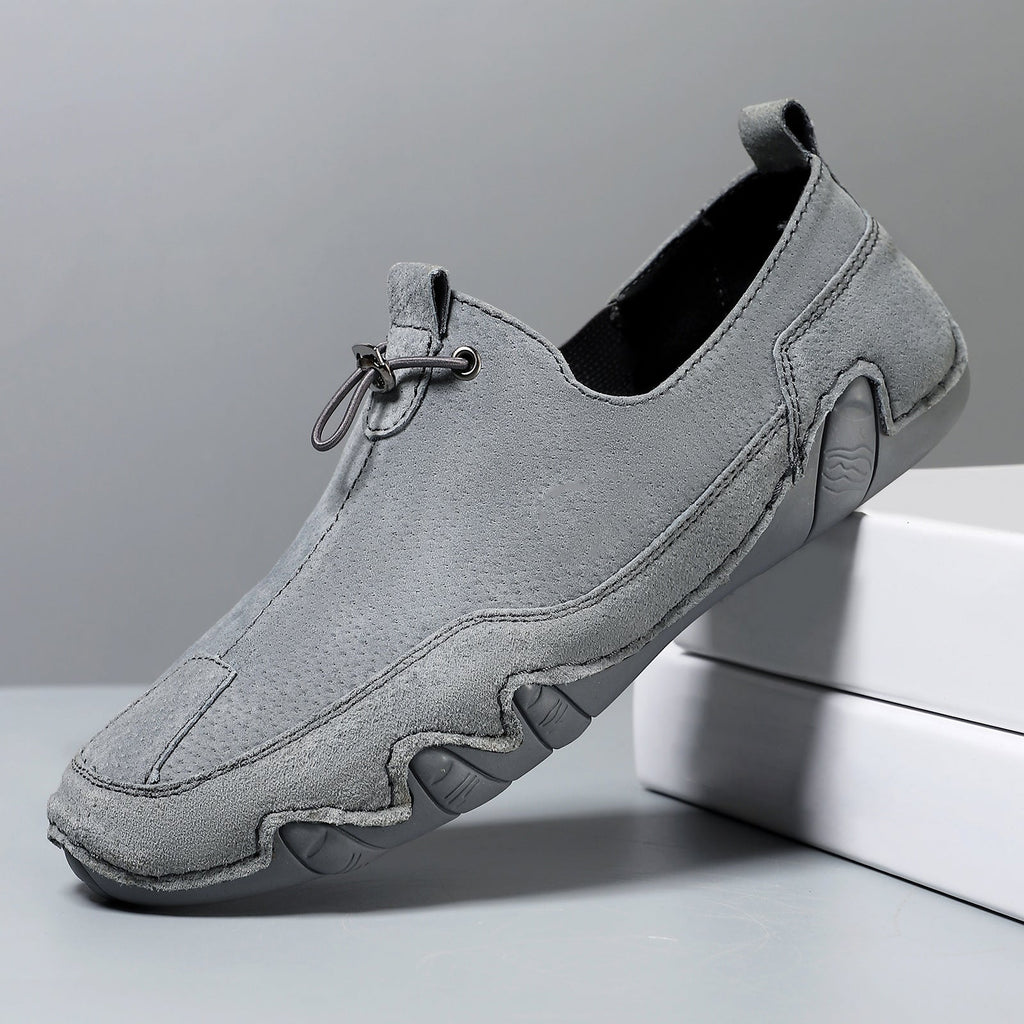 Men's Orthopedic Leather Low-Cut Lace-Up Casual Shoes