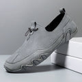 Men's Orthopedic Leather Low-Cut Lace-Up Casual Shoes