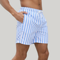 Men's Striped Drawstring Swim Trunks