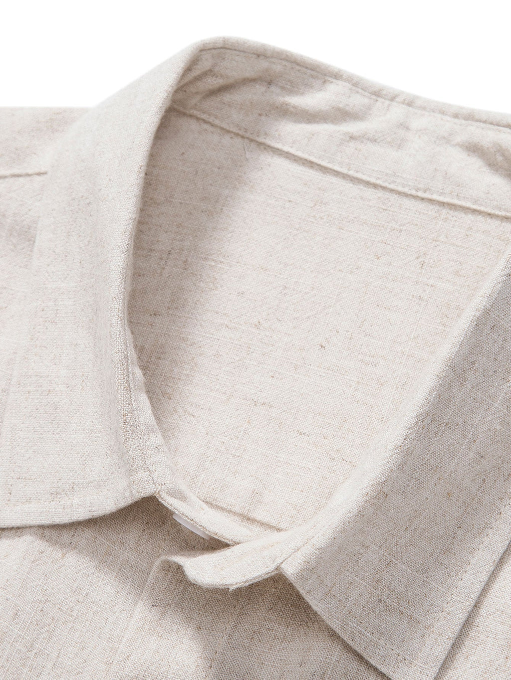 Men's Linen Two Piece Set - Short Sleeve Button-Up Shirt and Drawstring Pants