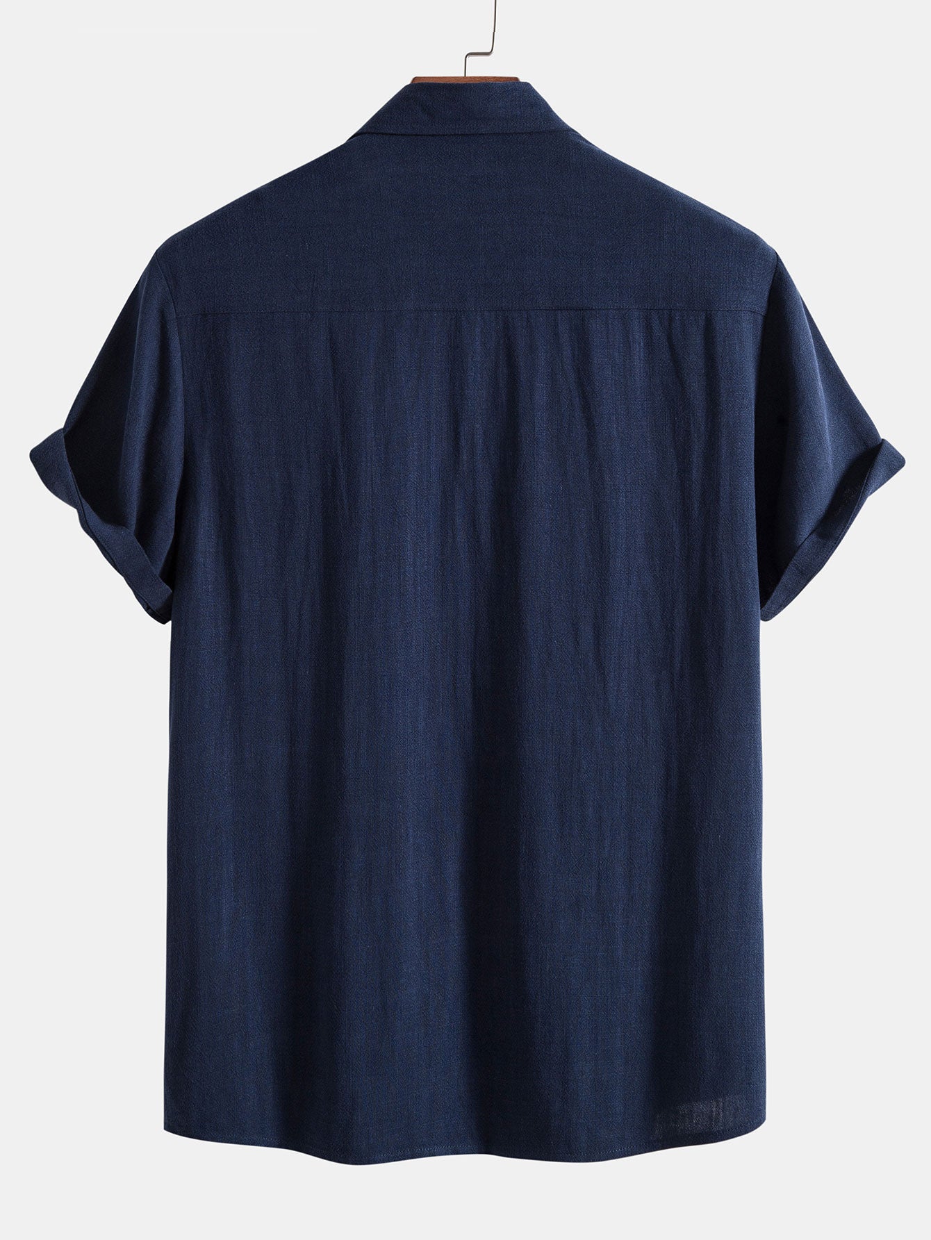Men's Linen Two Piece Set - Short Sleeve Button-Up Shirt and Drawstring Pants