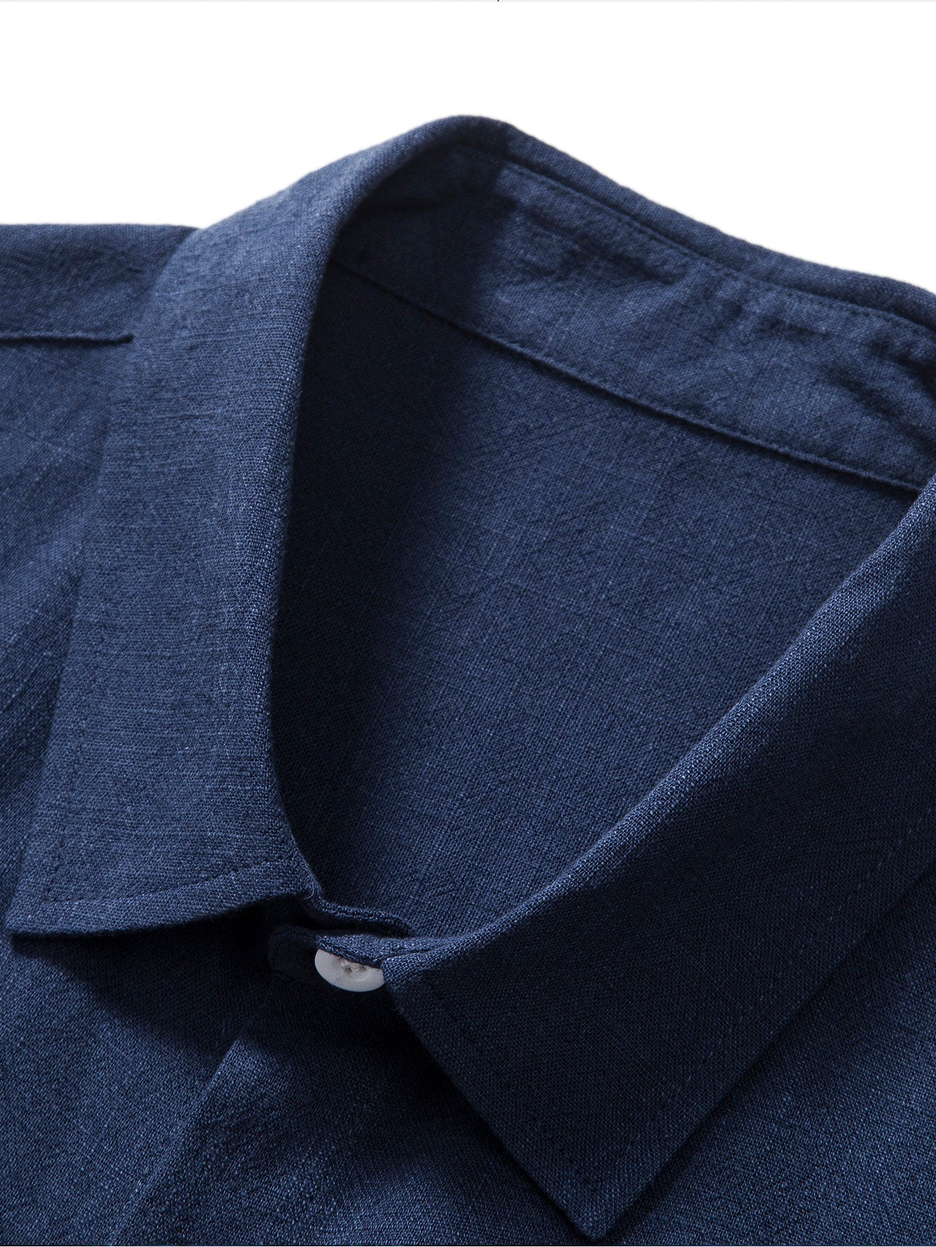 Men's Linen Two Piece Set - Short Sleeve Button-Up Shirt and Drawstring Pants