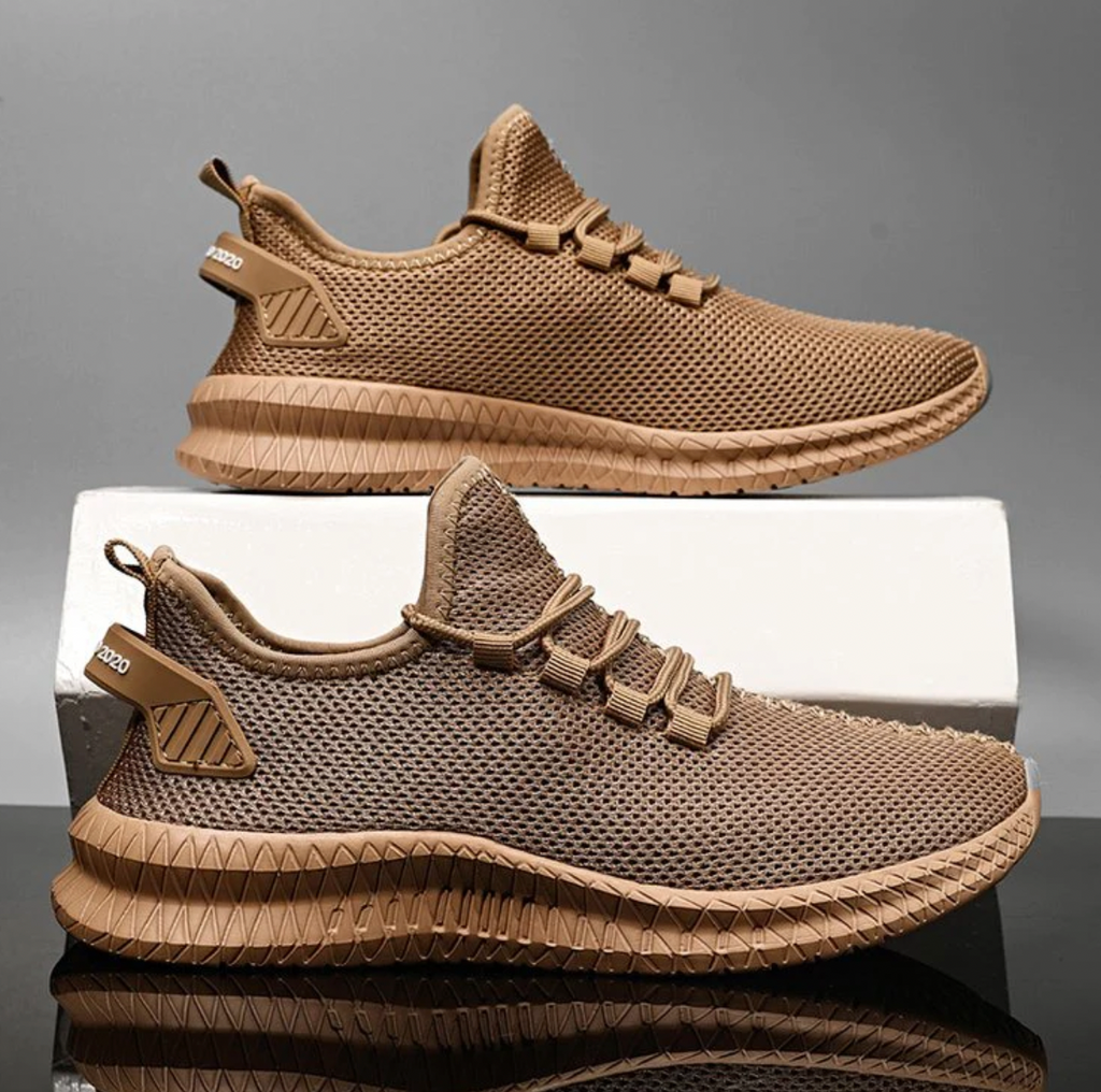Men's Mesh Upper Lace-Up Athletic Sneakers