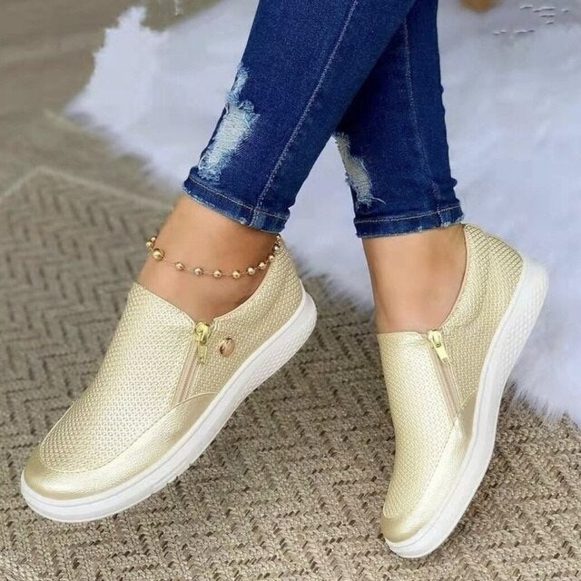 Women's Mesh Side-Zip Slip-On Platform Sneakers