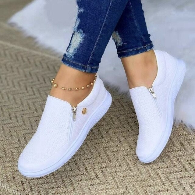Women's Mesh Side-Zip Slip-On Platform Sneakers