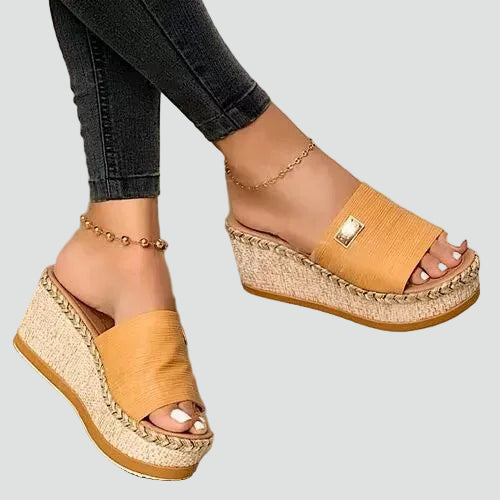 Women's Orthopedic Wide Band Platform Wedges Espadrille Sandals