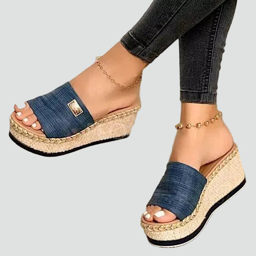 Women's Orthopedic Wide Band Platform Wedges Espadrille Sandals