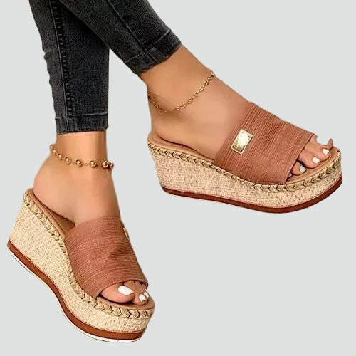 Women's Orthopedic Wide Band Platform Wedges Espadrille Sandals
