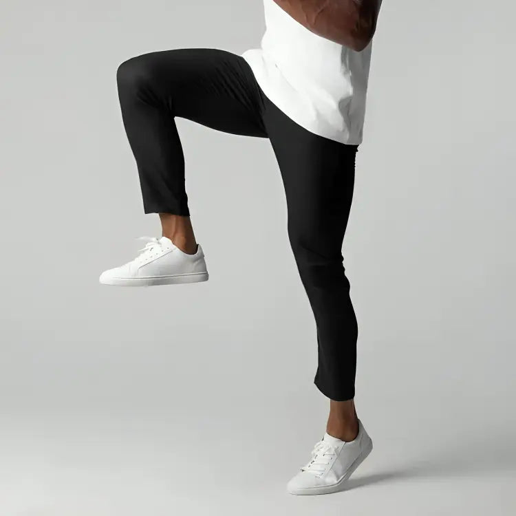 Men's Tapered Stretch Chinos - Ankle Length Slim Fit Pants