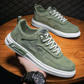 Men's Orthopedic Low-Top Lace-Up Sneakers with Contrast Stitching