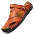 Men's Orthopedic Leather Mesh Panel Adjustable Strap Sandals