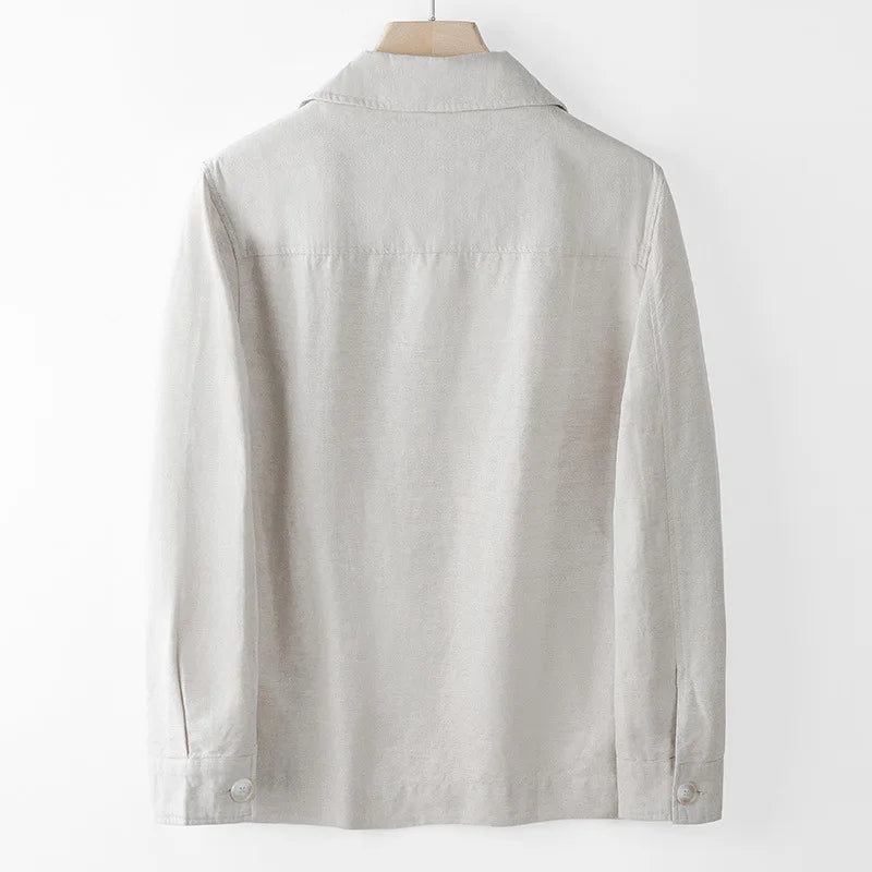Men's Button-Front Linen Blend Jacket