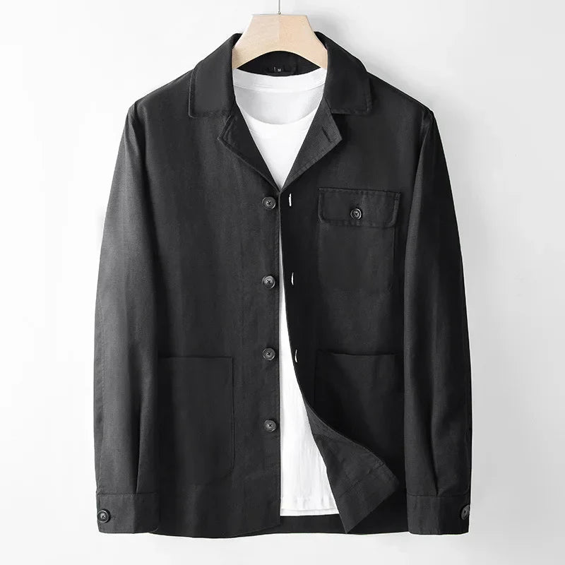 Men's Button-Front Linen Blend Jacket