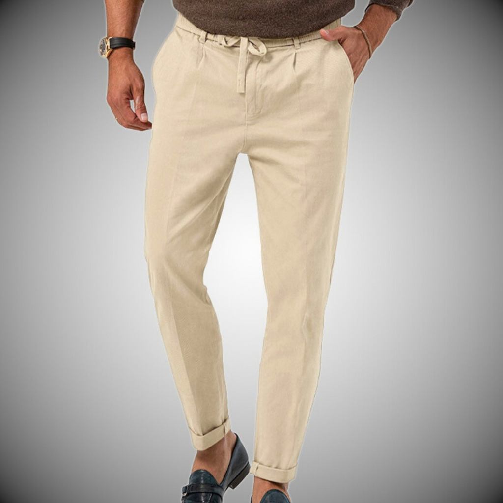 Men's Drawstring Waist Straight Leg Chinos