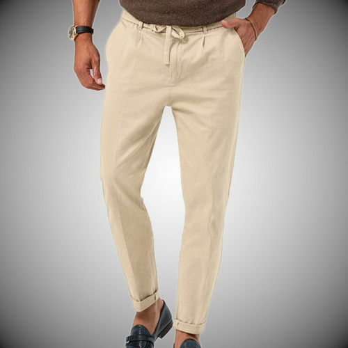 Men's Drawstring Waist Straight Leg Chinos