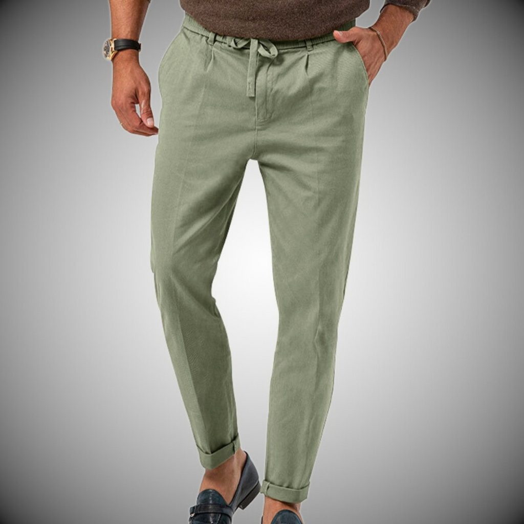 Men's Drawstring Waist Straight Leg Chinos