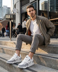 Men's Low-Top Thick Sole Lace-Up Sneakers