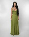 Women's Halter Bustier Maxi Dress with Lace-Up Back
