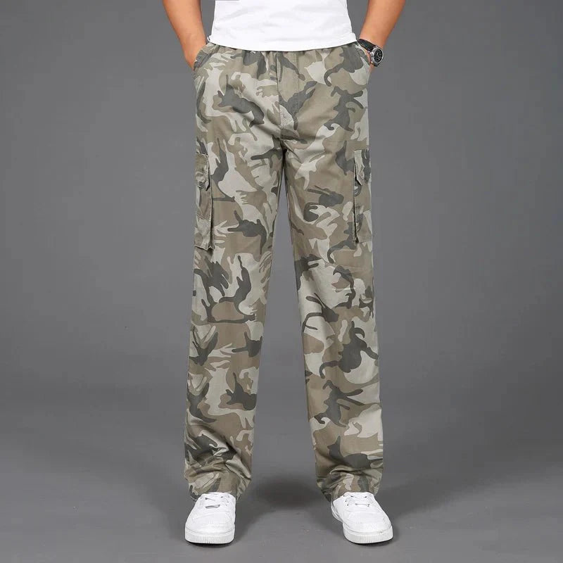 Men's Camouflage Cargo Pants with Side Pockets