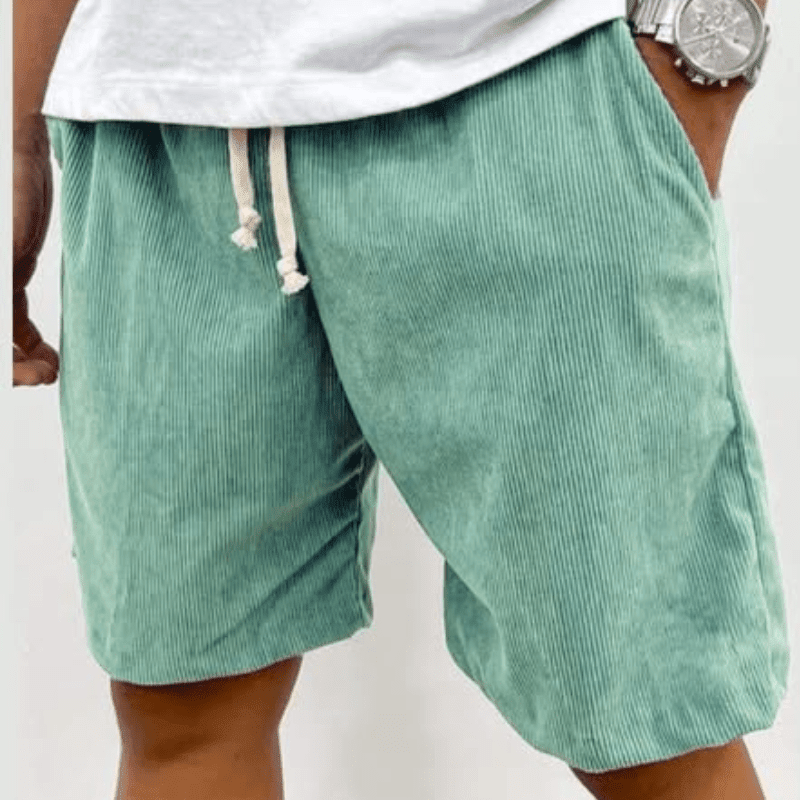 Men’s Casual Drawstring Shorts with Ribbed Texture