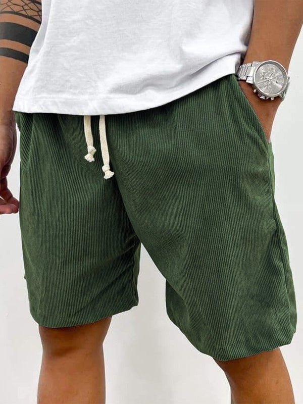 Men’s Casual Drawstring Shorts with Ribbed Texture