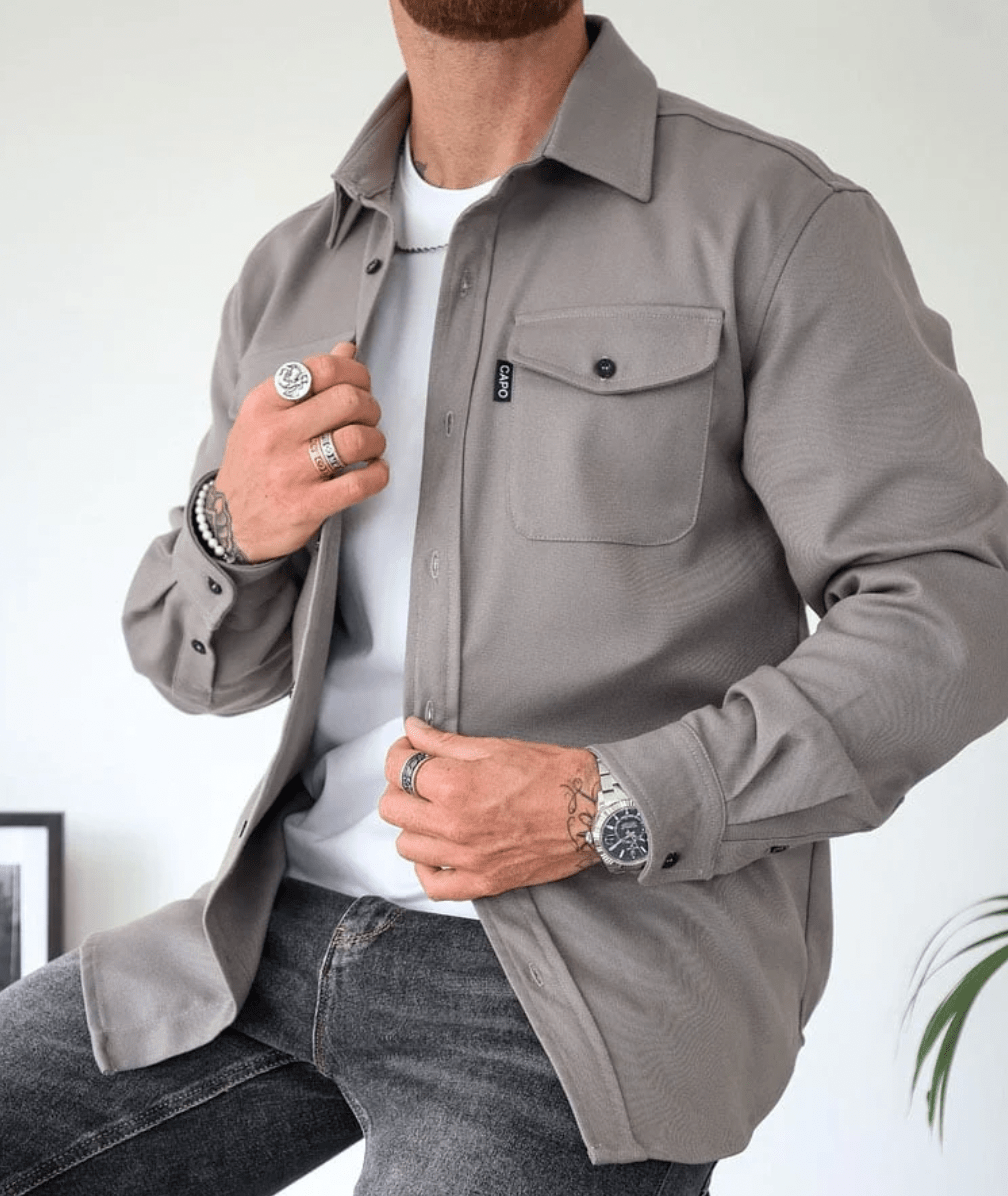 Men’s Casual Overshirt Jacket – Tailored Utility Style