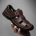 Men’s Closed Toe Fisherman Sandals with Cutout Upper and Hook Strap