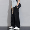Men's Denim Wide Leg Drawstring Cargo Pants