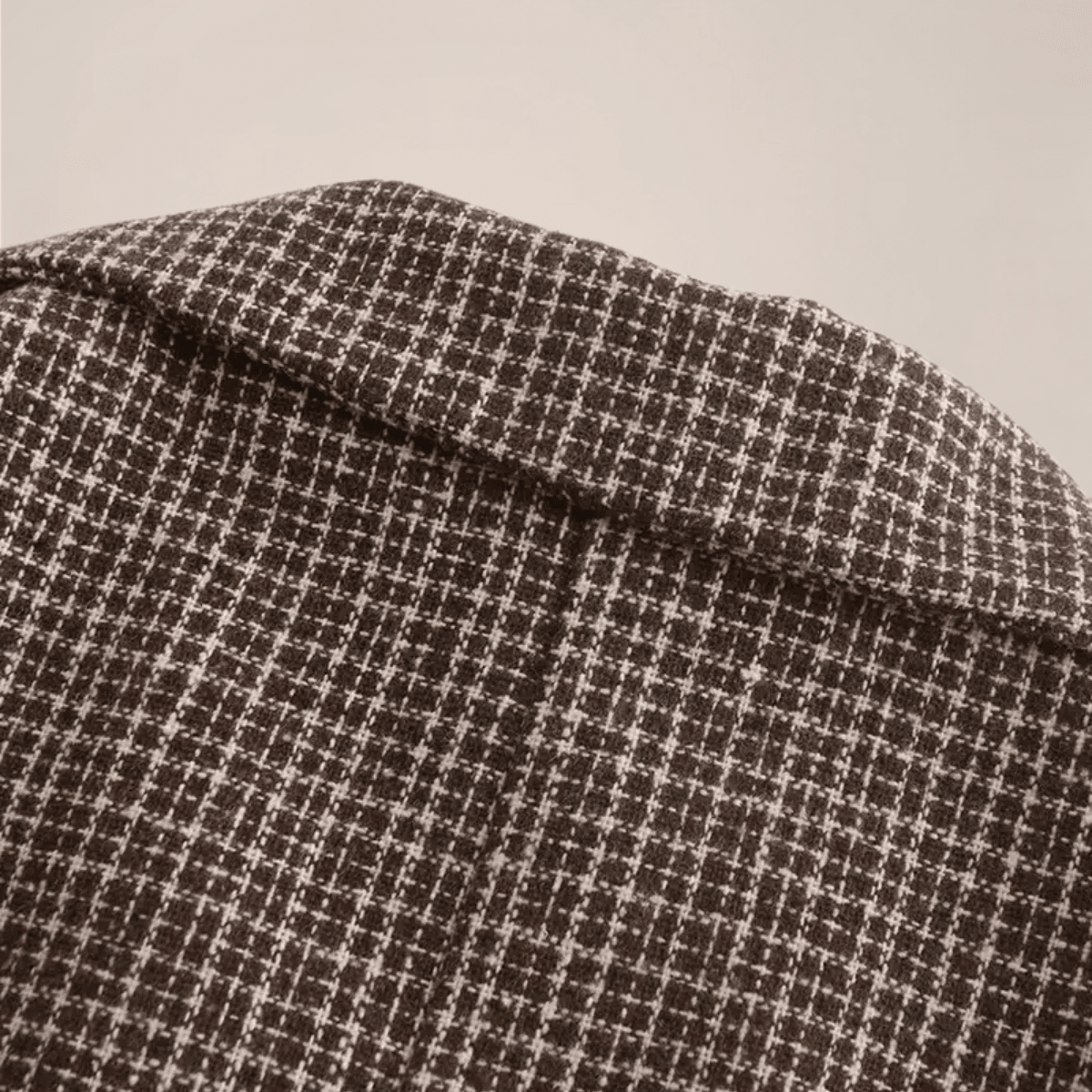 Men’s Double - Breasted Slim Fit Blazer – Tailored Check Pattern with Modern Structure