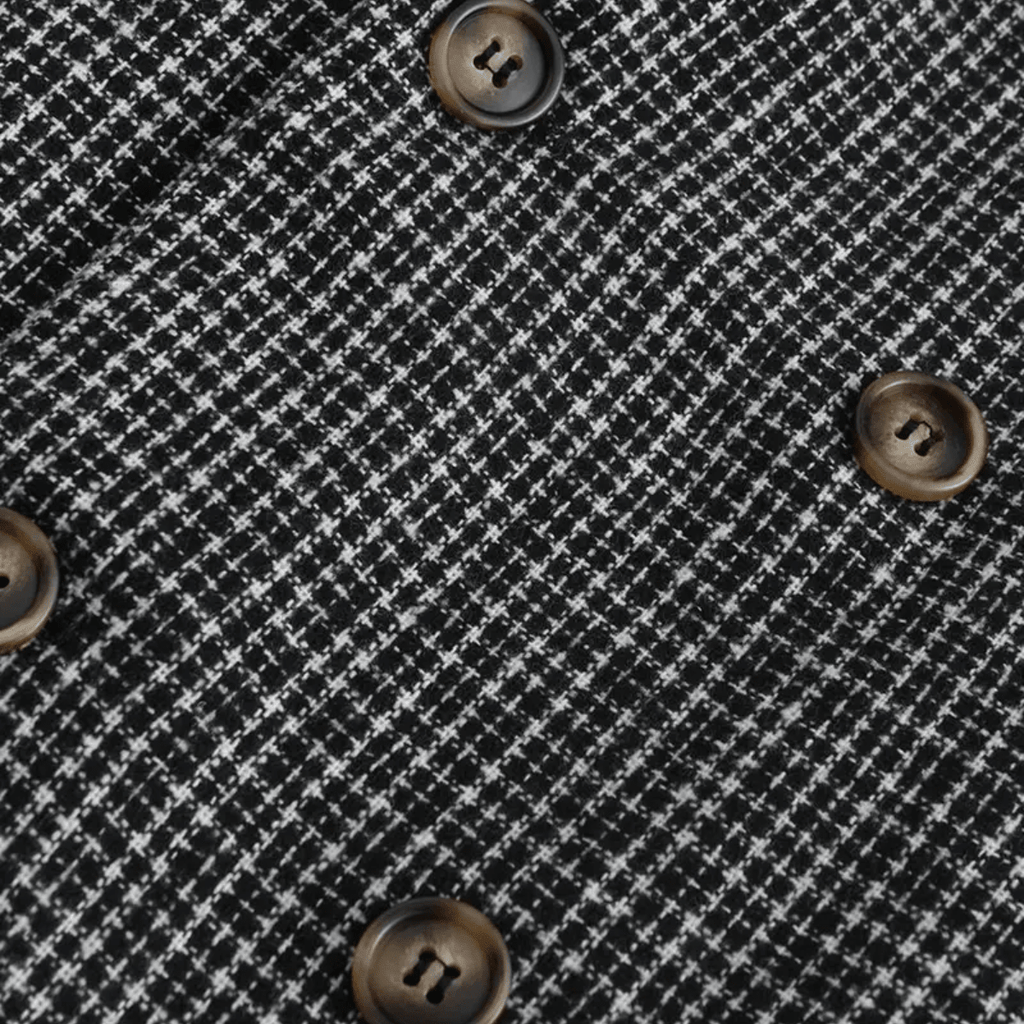 Men’s Double - Breasted Slim Fit Blazer – Tailored Check Pattern with Modern Structure