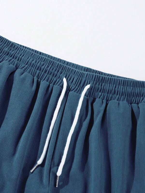 Men’s Elastic Waist Shorts with Drawstring and Side Pockets