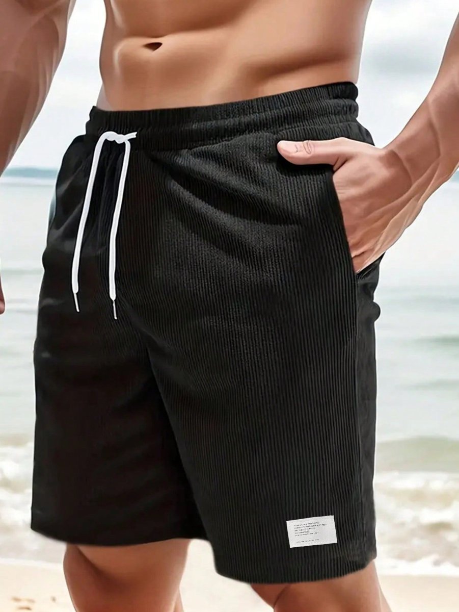 Men’s Elastic Waist Shorts with Drawstring and Side Pockets