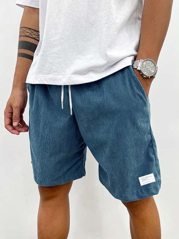 Men’s Elastic Waist Shorts with Drawstring and Side Pockets
