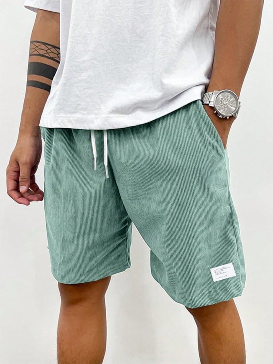 Men’s Elastic Waist Shorts with Drawstring and Side Pockets