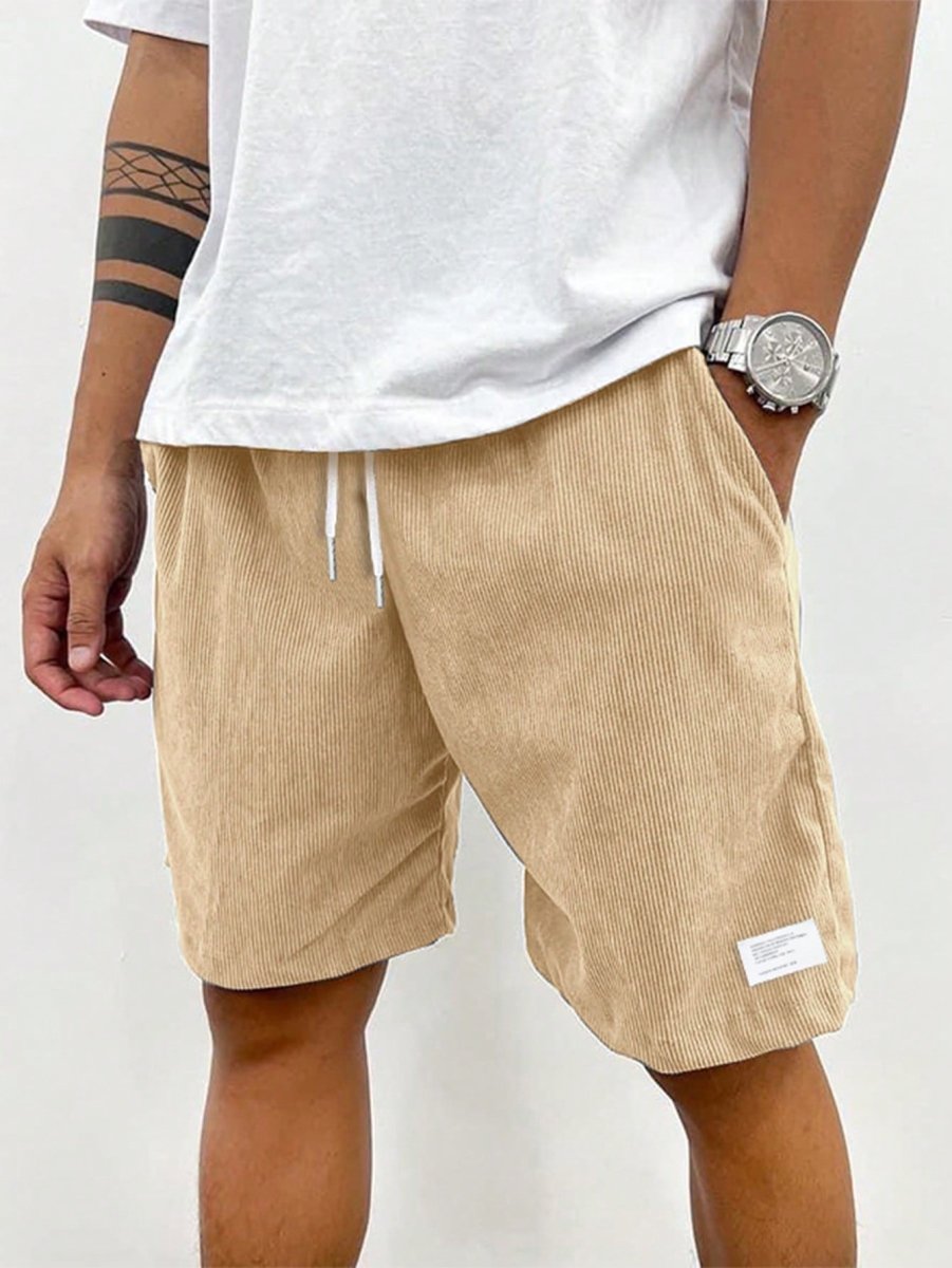 Men’s Elastic Waist Shorts with Drawstring and Side Pockets