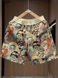 Men’s Graphic Print Drawstring Shorts – Relaxed Fit Elastic Waist Casual Shorts