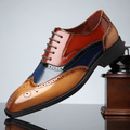 Men’s Lace - Up Brogue Dress Shoes with Wingtip Detailing