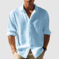 Men’s Long Sleeve Button - Down Shirt with Open Collar