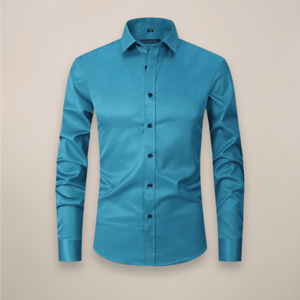 Men’s Long Sleeve Button - Up Shirt with Chest Pocket and Classic Collar