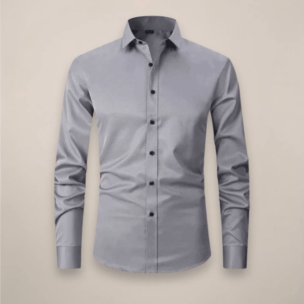 Men’s Long Sleeve Button - Up Shirt with Chest Pocket and Classic Collar
