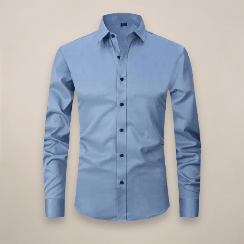 Men’s Long Sleeve Button - Up Shirt with Chest Pocket and Classic Collar