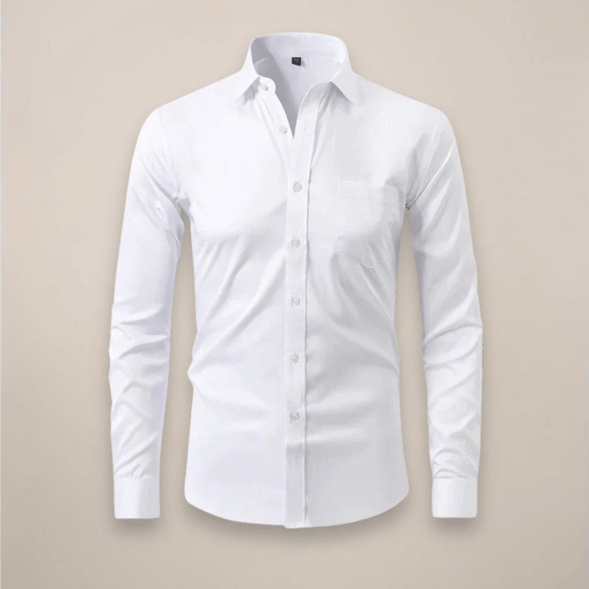 Men’s Long Sleeve Button - Up Shirt with Chest Pocket and Classic Collar
