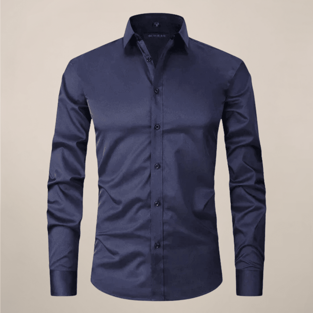 Men’s Long Sleeve Button - Up Shirt with Chest Pocket and Classic Collar