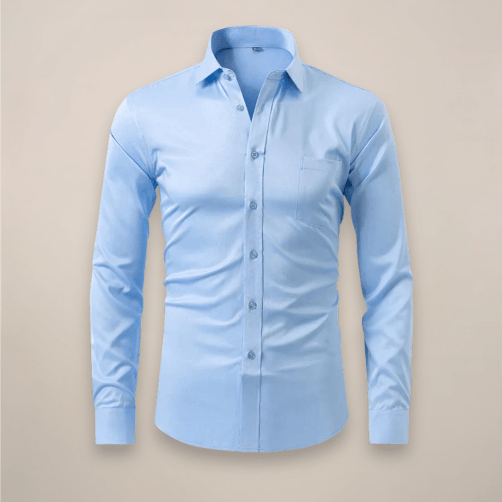 Men’s Long Sleeve Button - Up Shirt with Chest Pocket and Classic Collar