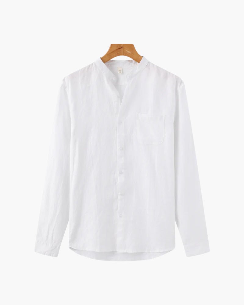 Men’s Long Sleeve Linen Shirt with Button Front