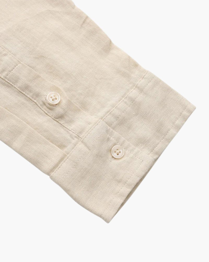 Men’s Long Sleeve Linen Shirt with Button Front