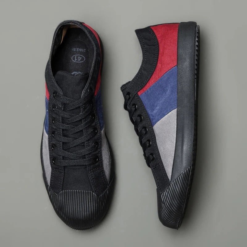 Men's Low - Top Colour - Block Sneakers – Casual Lace - Up Everyday Style