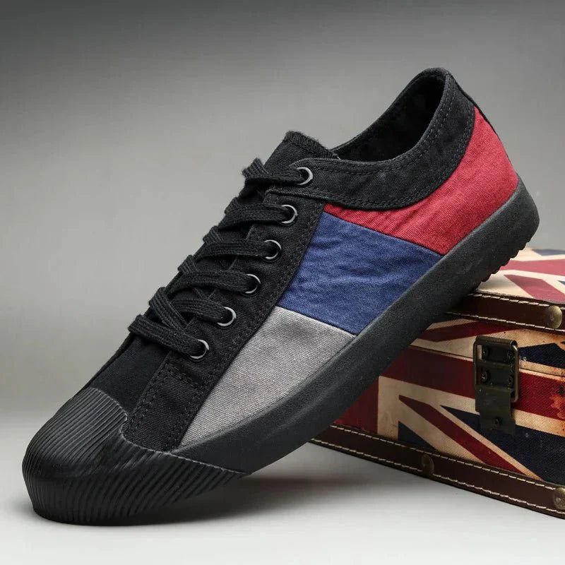 Men's Low - Top Colour - Block Sneakers – Casual Lace - Up Everyday Style
