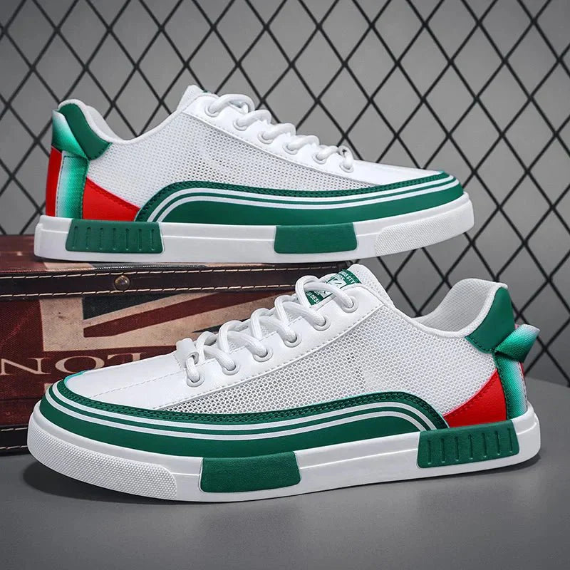 Men’s Mesh Low - Top Sneakers with Round Toe and Lace - Up Closure